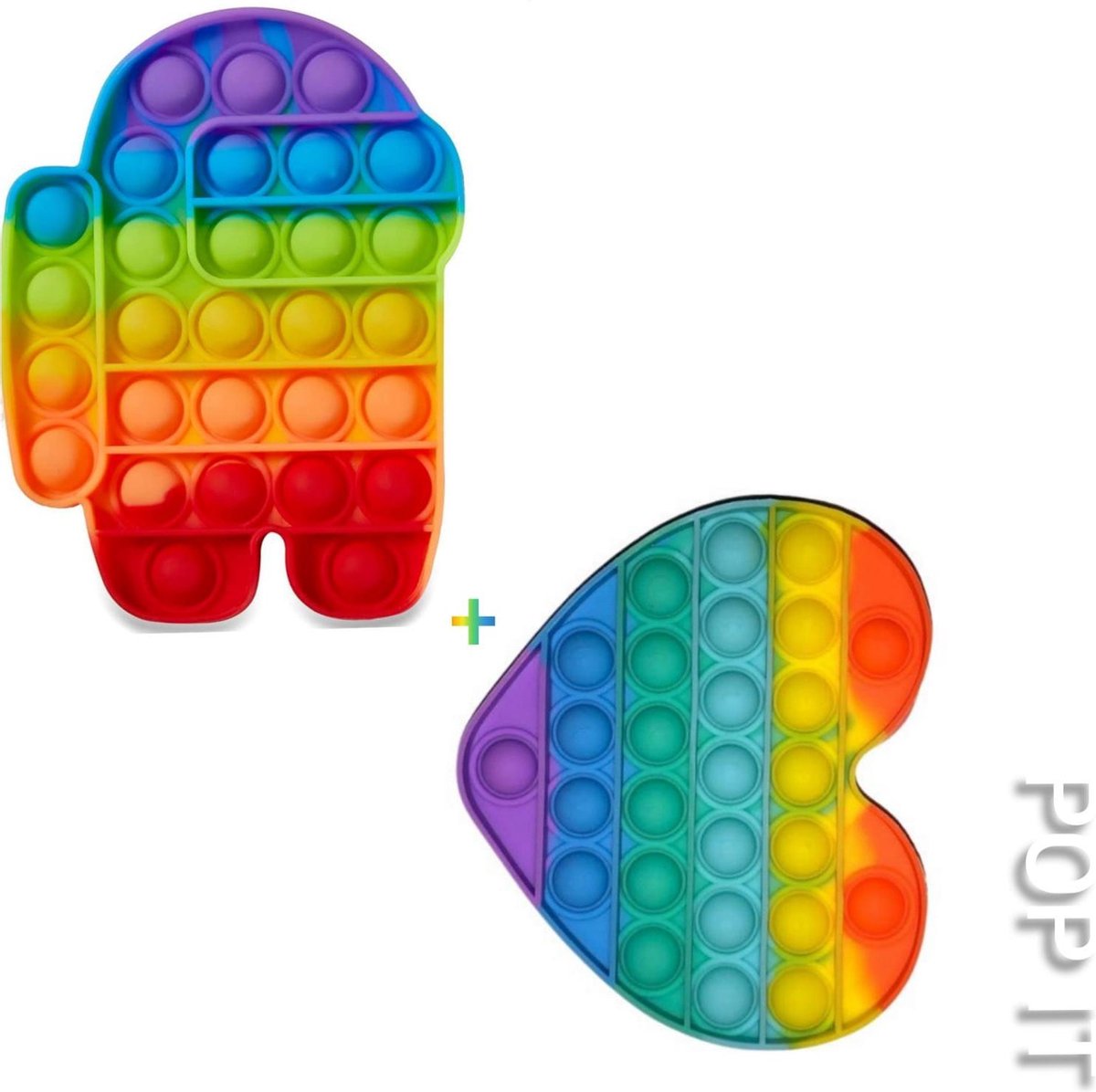 Pop IT | Regenboog Among us + Regenboog hartje